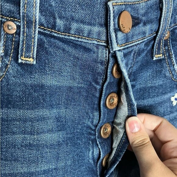 Alice & Olivia Floral Embroidered Jeans High Rise Girlfriend Slim 28 - Picture 7 of 13